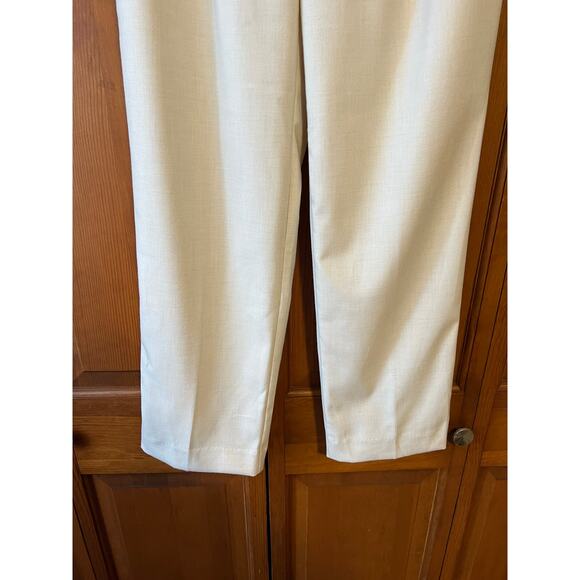 NWT Ann Taylor Women's Pleated Slim Straight Pants Heathered Flannel Oatmeal 0 - Picture 5 of 13